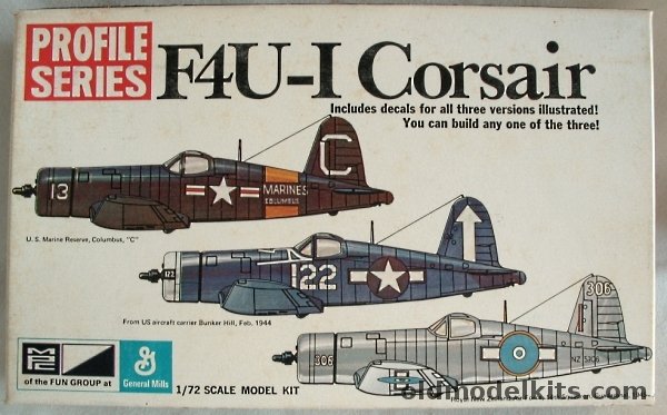 MPC 1/72 Vought F4U-1 Corsair Profile Series - US Marine Reserve / USS Bunker Hill 1944 / Royal New Zealand Air Force 14th Sq Guadalcanal 1945 - (F4U1), 2-1108-100 plastic model kit